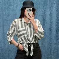 شومیز راه راه گرهی و انواع پوشاک زنانه