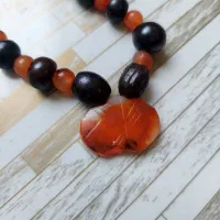 گردنبند ترکیب عقیق و حدید کهنه