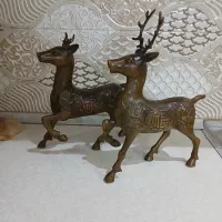 یک جفت گوزن کهنه|مجسمه، تندیس، ماکت|تهران, شهرک ولیعصر جنوبی|دیوار