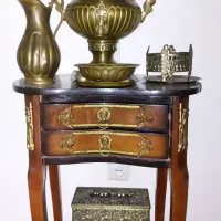 ست سماور زغالی+میز تلفن+سطل آشغال و جا دستمالی