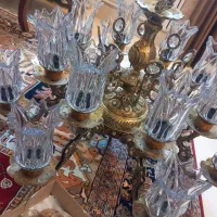 لوستر ۸ شاخه ۱۶ شعله برنزی سنگین|لوستر و چراغ آویز|تبریز, |دیوار