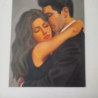 تابلو رنگ روغن عاشقانه