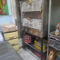 فر پیتزا دو طبقه چرخدار درب چدنی اعلا ساندویچی فست