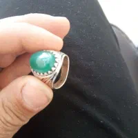 انگشتر نقره  عقیق سبز