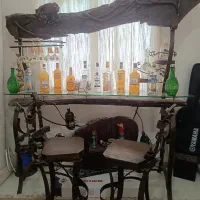 فروش میز بار با جفت صندلی و میز وآینه ست بینظیر