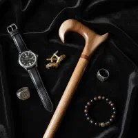 عصا دست ساز چوبی مدل دریا