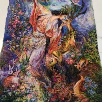 تابلو فرش دستبافت زرع نیم منیاتور. 55رج