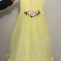 پیرهن عروس بچگانه لیمویی