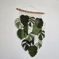 دیوار کوب مکرومه مدل طرح مانسترای غول پیکر|صنایع دستی و سایر لوازم تزئینی|قم, شهرک امام حسن|دیوار