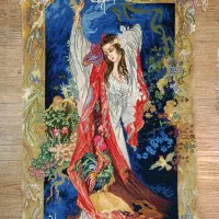 تابلو فرش دستباف چله ابریشم گلبانگ