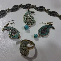 سرویس گوشواره انگشت تر پلاک و گوشواره