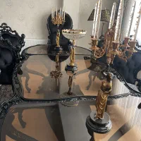 ست میوه خوری طلاکوب کریستال اصل سه فرشته پایه برنز|ظروف سرو و پذیرایی|تهران, شهرک چیتگر|دیوار