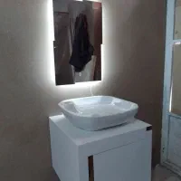 روشویی سایز 50با اینه تاچ|لوازم سرویس بهداشتی|کرمان, |دیوار