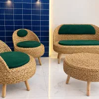 مبل/صندلی/میز/کاناپه/حصیری سبز