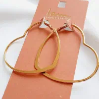 گوشواره تمام حلقه ای قلب طلایی مینیمال