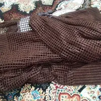 والن پرده قهوه‌ای سوخته و چوب پرده نونو عروس