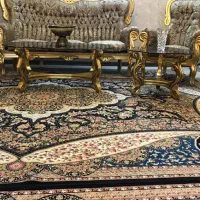 مبل ۹نفره ی استیل تشک دوبل پارچه ترک با۳میز بزرگ