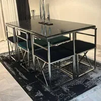 میز غذا خوری فلزی چهار نفره گرد و مربع|میز و صندلی غذاخوری|زنجان, |دیوار