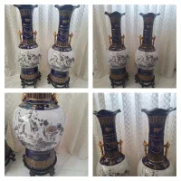 جفت گلدان ۱۱۰ سانتی همراه باپایه چوبی