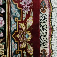 فرش دستباف تمام ابریشم قم ۸۰رج ۳متری