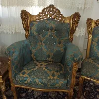 سرویس مبلمان ۹ نفره استیل با جلومبلی و میز عسلی|مبلمان خانگی و میز عسلی|کنگاور, |دیوار