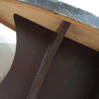 میز نهارخوری بیضی چوبی با نیمکت رنگ قهوه ای سوخته|میز و صندلی غذاخوری|تبریز, |دیوار