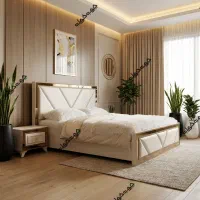 سرویس خواب آرمیتاژ تخت دو نفره تشک تخت خواب|تخت و سرویس خواب|مشهد, گرجی علیا|دیوار