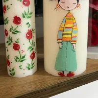 شمع اکسسوری عروسک مکرومه|صنایع دستی و سایر لوازم تزئینی|علیآباد کتول, |دیوار