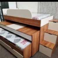 تخت دوطبقه کشویی با میز تحریر