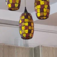 لوسرچوبی با دیوارکوب و لوستر سه شاخه کریستالی|لوستر و چراغ آویز|کرج, باغستان|دیوار