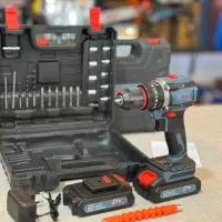 دریل شارژی چکشی براشلس طرح بوش