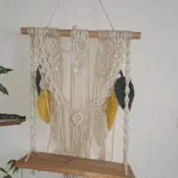 شلف و پرده مکرومه نو