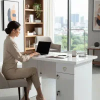 میز تحریر ساده و شلف دار|میز تحریر و کامپیوتر|بندر دیر, |دیوار