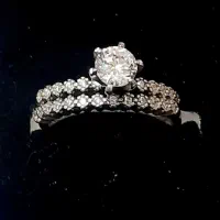 حلقه انگشتر نقره نامزدی با آبکاری طلا سفید|جواهرات|اصفهان, چرخاب|دیوار