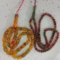 دو تسبیح کهربا پرچمی  سایز بزرگ و کوچک