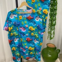 ست تیشرت شلوار نخی سایز بزرگ