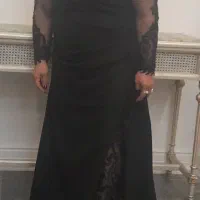 پیراهن مجلسی گیپور با ساتن آمریکایی