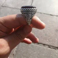 انگشتر نقره عقیق مشکی دست ساز