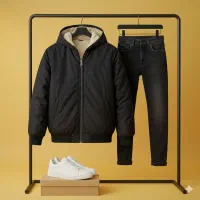 کاپشن مردانه مدل DarkFlow/کلاه‌دار/زیپ‌دار/جیب‌دار