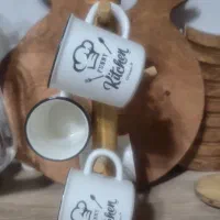 شش عدد شات قهوه نو همراه با پایه چوبی