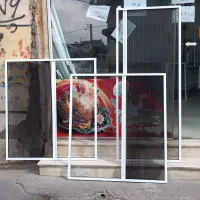درب پنجر توری کشویی ساده آلمینیومی مگنتیUpvc