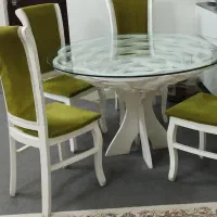 میز نهار خوری چهار نفره تمیز با شیشه سکوریت|میز و صندلی غذاخوری|قم, پردیسان|دیوار