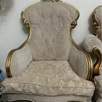 مبل طلایی ۹ نفره چوبی استیل