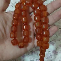 تسبیح کهربا زعفرانی