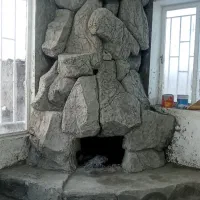 شومینه هیزمی  صخره ایی