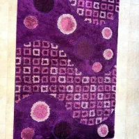 فرش ترک شگی چهار متری (قهوه ای کرم)(بنفش صورتی)|فرش|رشت, شهرک پردیسان|دیوار