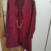 مانتو دو تیکه زرشکی