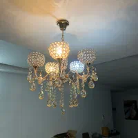 لوستر طلایی رنگ ثابت|لوستر و چراغ آویز|مشهد, الهیه|دیوار