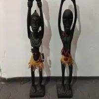 دو عدد مجسمه سرخ پوست پلی استر