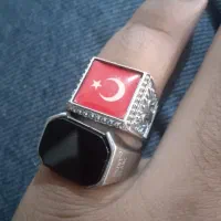 انگشتر سایز ۳۶ پرچم ترکیه و رکاب